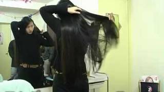 Chinese ladys amazing long silky hair [upl. by Plath]