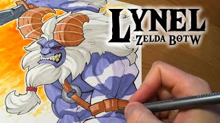 Drawing a LYNEL from Zelda Breath of the Wild  Copic Markers [upl. by Evangelin]