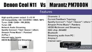 Marantz PM7000N vs Denon Ceol N11 DAB  Comparison  Specifications  Best Audio Streamers of 2021 [upl. by Rutan]