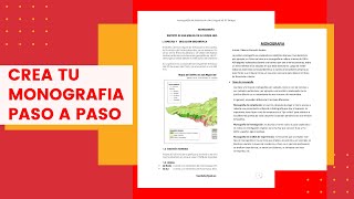 COMO HACER UNA MONOGRAFIA DESDE CERO [upl. by Ahsropal]