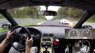 Nissan 200SX on slippy Nürburgring Nordschleife S13 CA18DET 17082019 日産 ニュルブルク 4K [upl. by Peirce481]