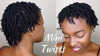 How To SUPER Juicy Mini Twists On Short 4C Natural Hair [upl. by Fishback654]