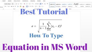 How To Type Equation In Microsoft Word  Writing Equation In Word  Best Tutorial [upl. by Lindbom]