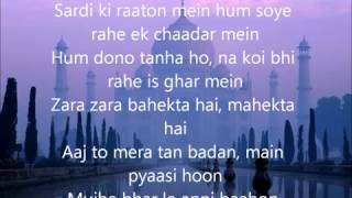 Zara Zara Lyrics YouTube [upl. by Allare]