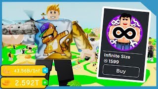 Buying The Infinite Size Gamepass in Roblox Lifting Simulator [upl. by Akcinat183]