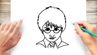 How to Draw Harry Potter Step by Step [upl. by Yatnoj]