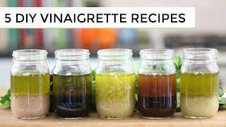 5 DIY SALAD DRESSING RECIPES  quick  easy [upl. by Sajovich]