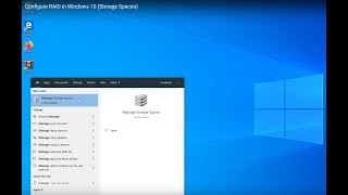 Configure RAID in Windows 10 Storage Spaces [upl. by Shannan81]