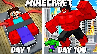 I Survived 100 Days as an EVIL HULK in Minecraft [upl. by Slemmer268]