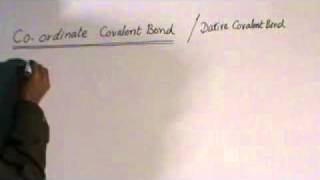 COORDINATE COVALENT BOND DATIVE COVALENT BOND [upl. by Nevar]