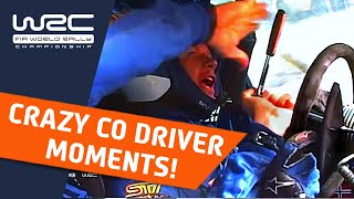 WRC Top 10 CRAZY CoDriver Moments Funny rally onboard compilation about rally co drivers [upl. by Secundas]