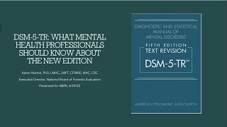 DSM 5 TR Update for Mental Health Professionals Abridged Version [upl. by Bigford]