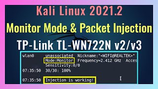 Kali Linux 20212 How to enable Monitor Mode and Packet Injection on TPLink TLWN722N v2v3 [upl. by Dionis482]