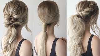 HOW TO EASY PONYTAILS  Perfect Prom Hairstyles [upl. by Inaj]