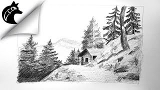 Pencil Drawing Landscape [upl. by Enajharas206]