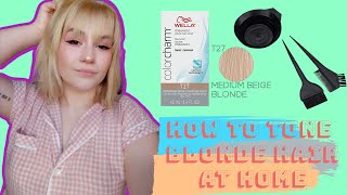 Toning Bleached Hair At Home  Wella T27 Toner Review [upl. by Ciro]