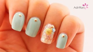 ¿Cómo poner piedritas en las uñas  Aqua Nail Art [upl. by Oaoj372]