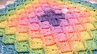 How to Crochet Bavarian Stitch Square Blanket [upl. by Ikiv]