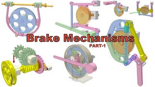 Various Types of Brake Mechanisms PART 1 Mechanical engineering designs Design Factory Projects [upl. by Krein690]