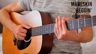 Måneskin – Beggin EASY Guitar Tutorial With Chords  Lyrics [upl. by Fraze632]