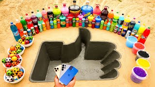 How to make Like Hand with Cement S25 amp iPhone 16 vs Big Coca Cola and Mentos Schweppes amp Mirinda [upl. by Ayahs]