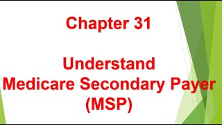 Understand Medicare Secondary Payer MSP  Chapter 31 [upl. by Nolek50]