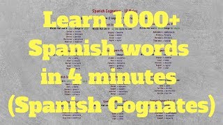 12 Spanish Cognates Rules  Learn 1000 Spanish words in 4 minutes [upl. by Rojam992]