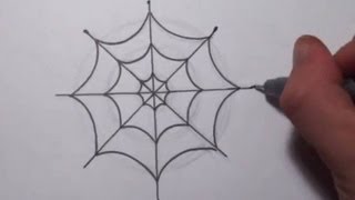 How To Draw a Simple Spider Web [upl. by Jessi863]