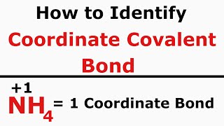 How to Identify Coordinate Covalent Bond [upl. by Farrar]