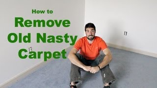 How to Remove Old Nasty Carpet DIY [upl. by Marinelli]