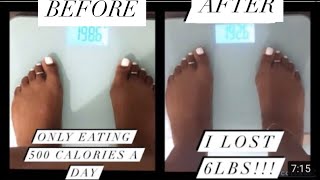 I ATE 500 CALORIES A DAY FOR 7 DAYSWEEK 3 WEIGH INSTARTING WEIGHT 198I LOST 6LBS [upl. by Sauncho23]