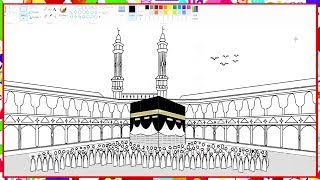 How to Draw KAABA Makkah Madina  Learn By Art [upl. by Nnyw]