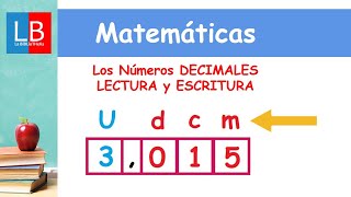 Los Números DECIMALES LECTURA y ESCRITURA ✔👩‍🏫 PRIMARIA [upl. by Labaw716]