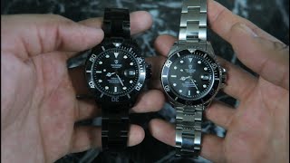 Tevise Automatic Watch Review  Silver Black Face  25 Gearbest Ebay Diver Watch Sub Homage T801A [upl. by Budwig738]