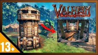 Valheim How To Build Stone Tower Circular WatchTower Build Guide [upl. by Gnek]