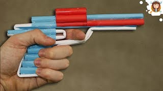 How to Make a Paper Revolver that Shoots  Pistol With Trigger [upl. by Mattah]