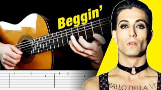 Beggin Guitar Tabs  Tutorial  Maneskin Damianos Vocals [upl. by Emil193]