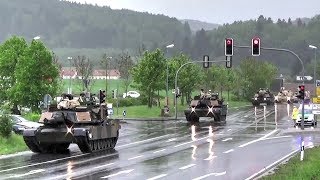 US Tanks amp Howitzers Passing Through German Town [upl. by Irtimed]