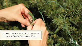 How to Restring Lights on a Prelit Christmas Tree [upl. by Aicerg]