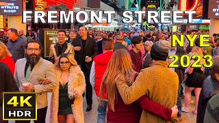 4K HDR Fremont Street Las Vegas New Years Eve 2023  Las Vegas Nevada [upl. by Herr]