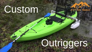 Yes Custom DIY Kayak Outriggers on Tahoma Lifetime Stabilizers Fishing Kayak [upl. by Aliehc]