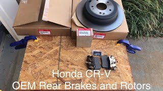 Replace rear brakes and rotors on a Honda CRV Adjust emergency brake shoes 2011 2012 2013 2014 [upl. by Akinaj685]