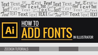 How to add fonts to Illustrator  Quick amp Simple Method  Zeedign Tutorials [upl. by Rockwood]