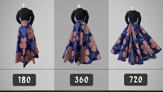 How To Cut 180 360 amp 720 Degree Flare Skirt [upl. by Thema]