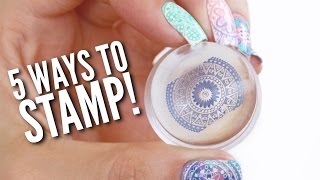 5 Different Ways To Use A Nail Stamper [upl. by Yokum]