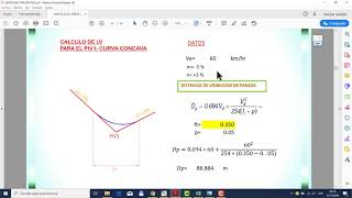 CALCULO DE LONGITUD DE CURVA VERTICAL LV [upl. by Yelena]