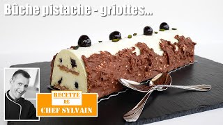 Bûche pistache et griottes  Recette par Chef Sylvain [upl. by Eniamret204]