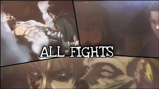 Levi Vs Beast titan All fights round 1 2 amp 3 [upl. by Nnylram]