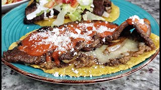 HUARACHES  How To Make Huaraches De Carne Asada  GREEN SALSA Recipe [upl. by Ateval]