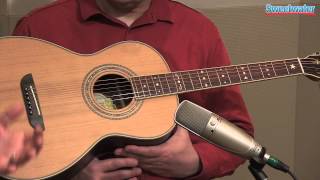 Washburn WP26SNS Parlor Acoustic Guitar Demo  Sweetwater Sound [upl. by Gnod]